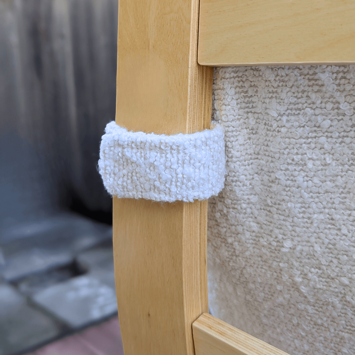 Natural White Bouclé Poäng Slipcovers – Compatible with IKEA Poäng Chair & Footstool