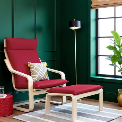 Velvet Burgundy Red Chair and Ottoman Covers, Compatible with IKEA Poang