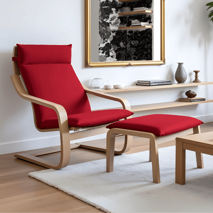Velvet Burgundy Red Chair and Ottoman Covers, Compatible with IKEA Poang