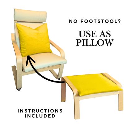 Bright Yellow Velvet Poäng Slipcovers – Compatible with IKEA Poäng Chair & Footstool – Luxurious Polyester Velvet