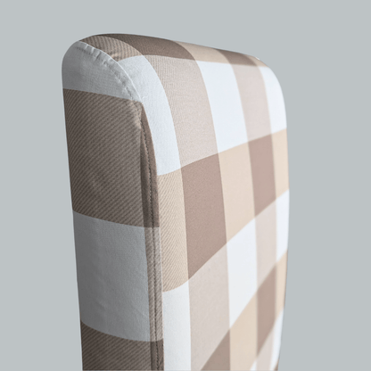 Buffalo Check Beige Dining Chair Slipcovers Set of 2 – Compatible with Ikea Henriksdal EU/AU + Pre-2009 USA Canada Size