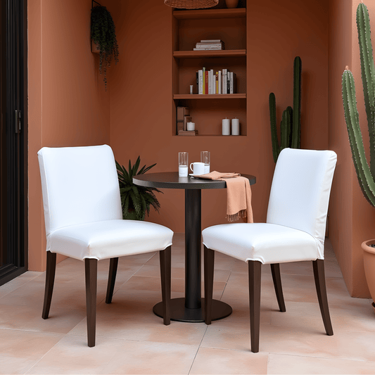 White European Linen Canvas Dining Chair Slipcovers – Set of 2 – Compatible with IKEA Henriksdal (USA/Canada Size)