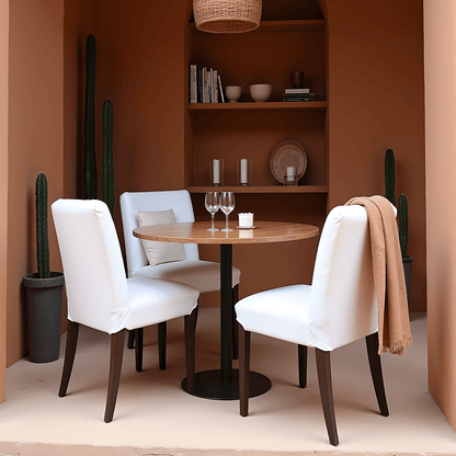 White European Linen Canvas Dining Chair Slipcovers – Set of 2 – Compatible with IKEA Henriksdal (USA/Canada Size)