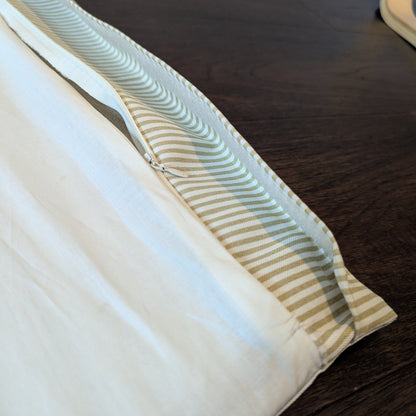 Beige Pinstripe Cushion Cover, Compatible with IKEA Children's Poang