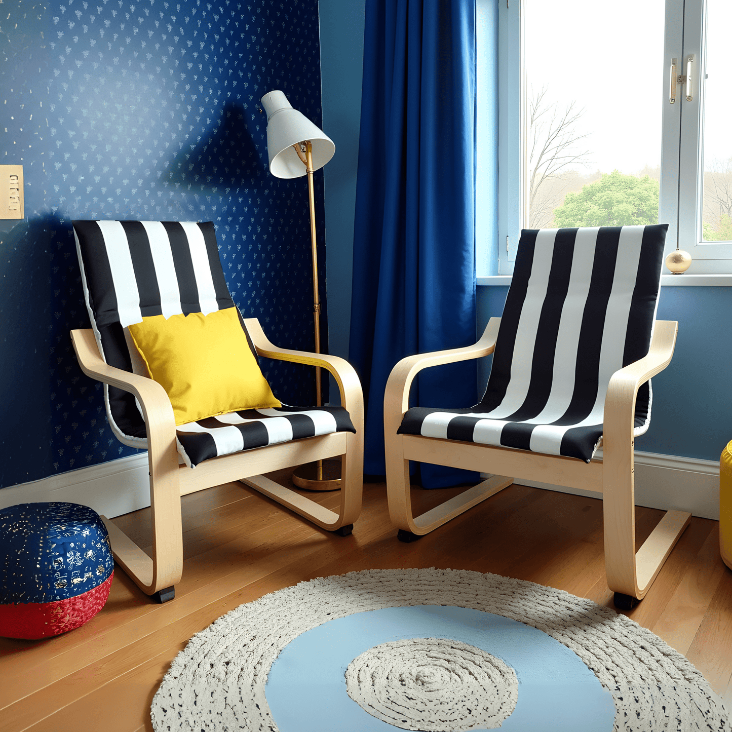 Black Stripe Slipcover for IKEA Children's Poang Chair