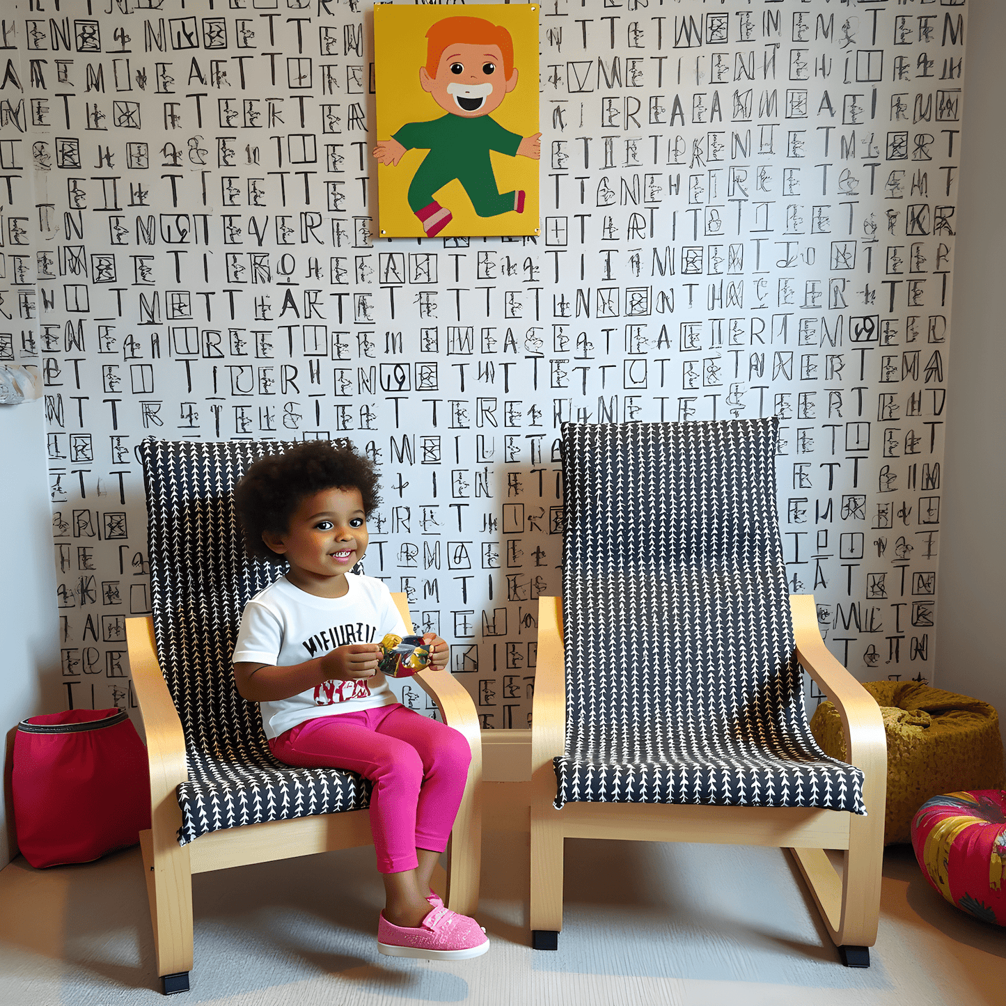 Black Vine Slipcover for IKEA Children's Poang Chair