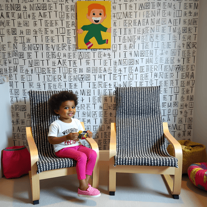 Black Vine Slipcover for IKEA Children's Poang Chair