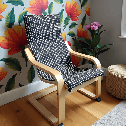 Black Vine Slipcover for IKEA Children's Poang Chair
