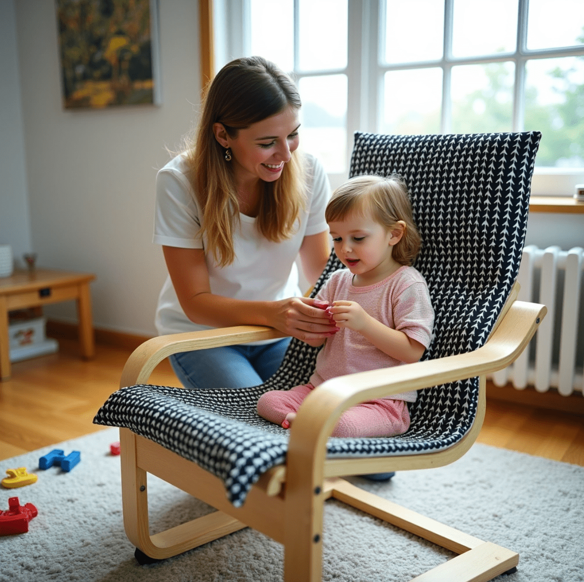 Black Vine Slipcover for IKEA Children's Poang Chair