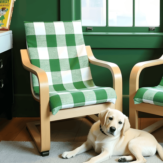 Green Check Slipcover, Compatible with IKEA Children's Poang Chair