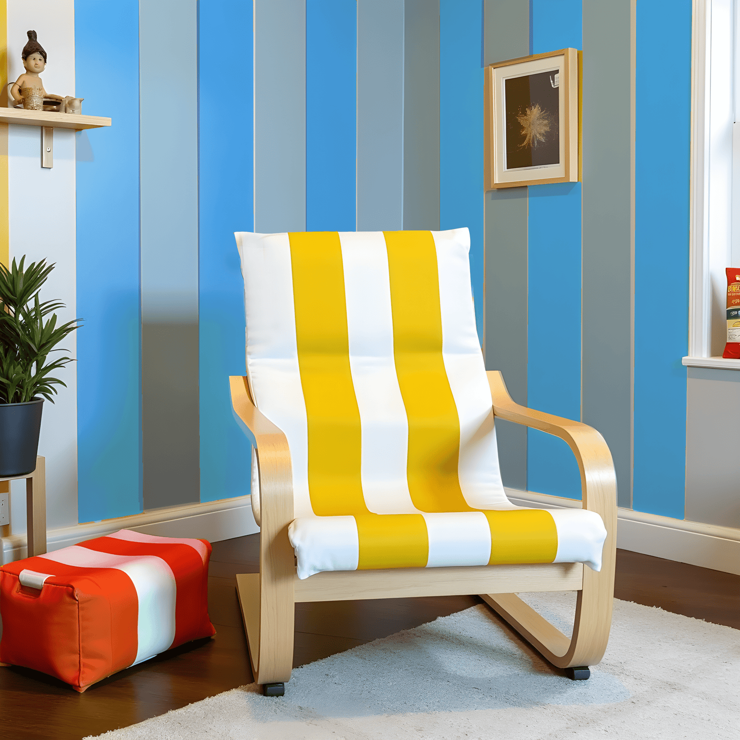 Yellow Stripe Slipcover for IKEA Children's Poang Chair