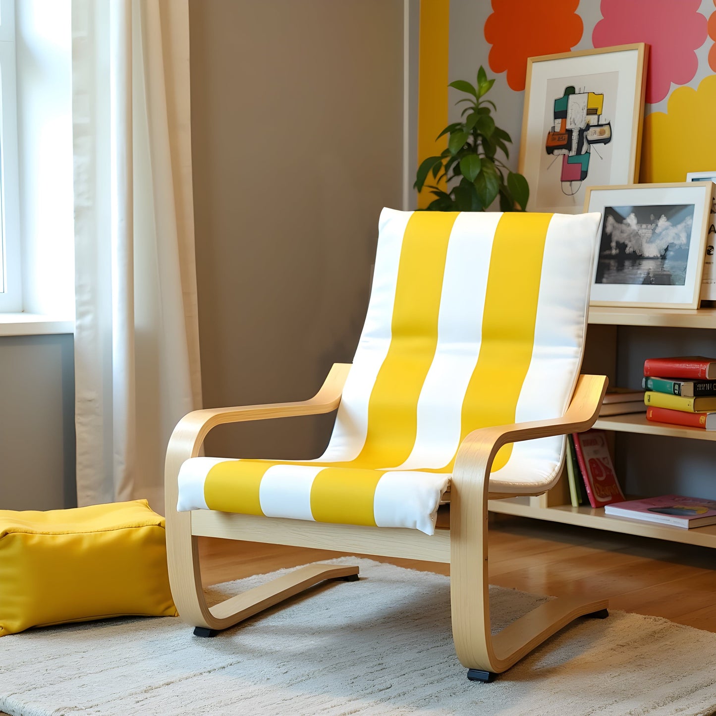 Yellow Stripe Slipcover for IKEA Children's Poang Chair