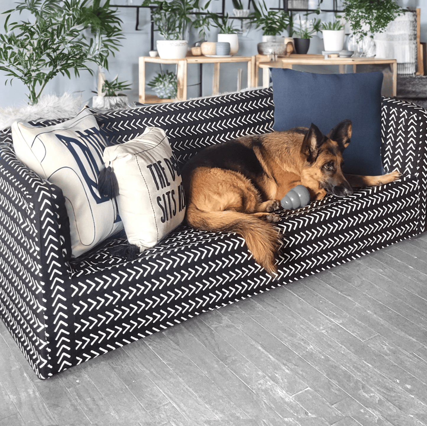 Black Boho Mudcloth Slipcover – Compatible with IKEA Knopparp Sofa (2-Seater or 3-Seater)