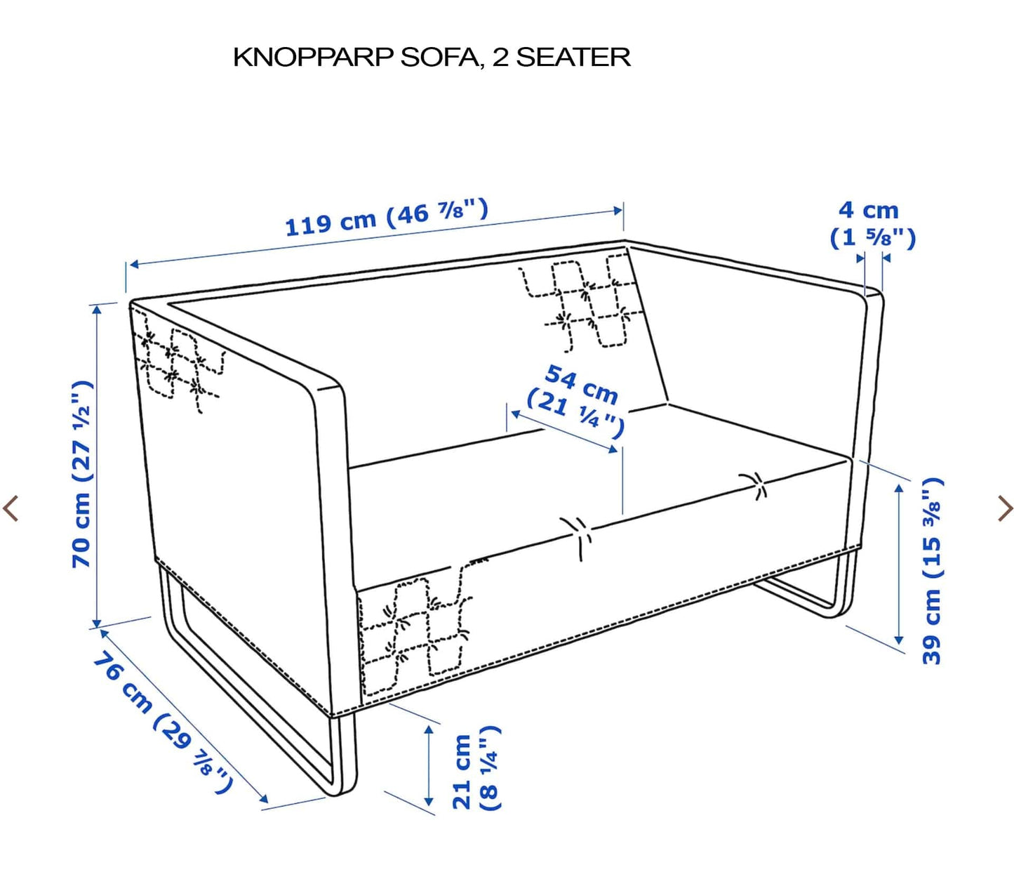 Boho Indigo Blue Slipcover – Compatible with IKEA Knopparp Sofa (3-Seater)