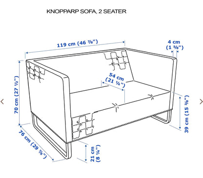 Solid Black European Linen Slipcover – Compatible with IKEA Knopparp Sofa (3-Seater)
