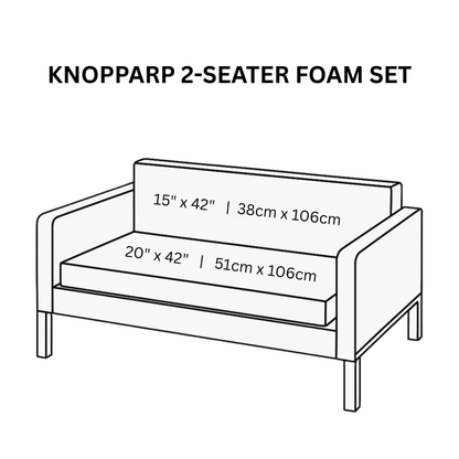 Black Boho Mudcloth Slipcover – Compatible with IKEA Knopparp Sofa (2-Seater or 3-Seater)