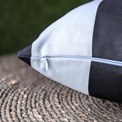 Black White Stripe Outdoor Pillow Covers – 2 Pack – Compatible with IKEA Duvholmen & Kuddarna