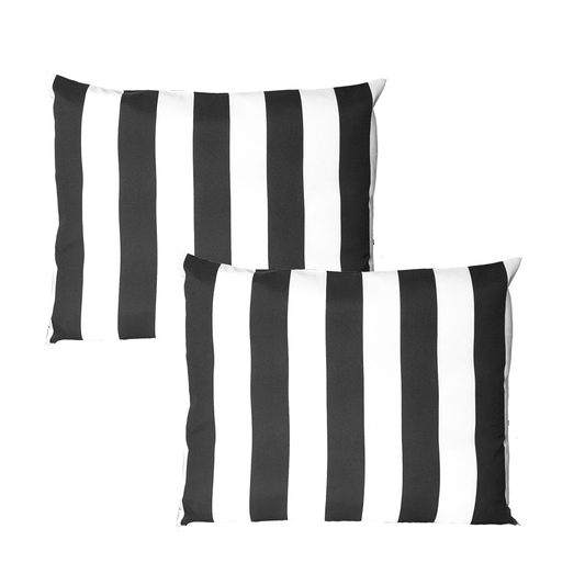 Black White Stripe Outdoor Pillow Covers – 2 Pack – Compatible with IKEA Duvholmen & Kuddarna