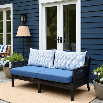 Blue Rain Outdoor Pillow Covers – 2 Pack – Compatible with IKEA Duvholmen & Kuddarna