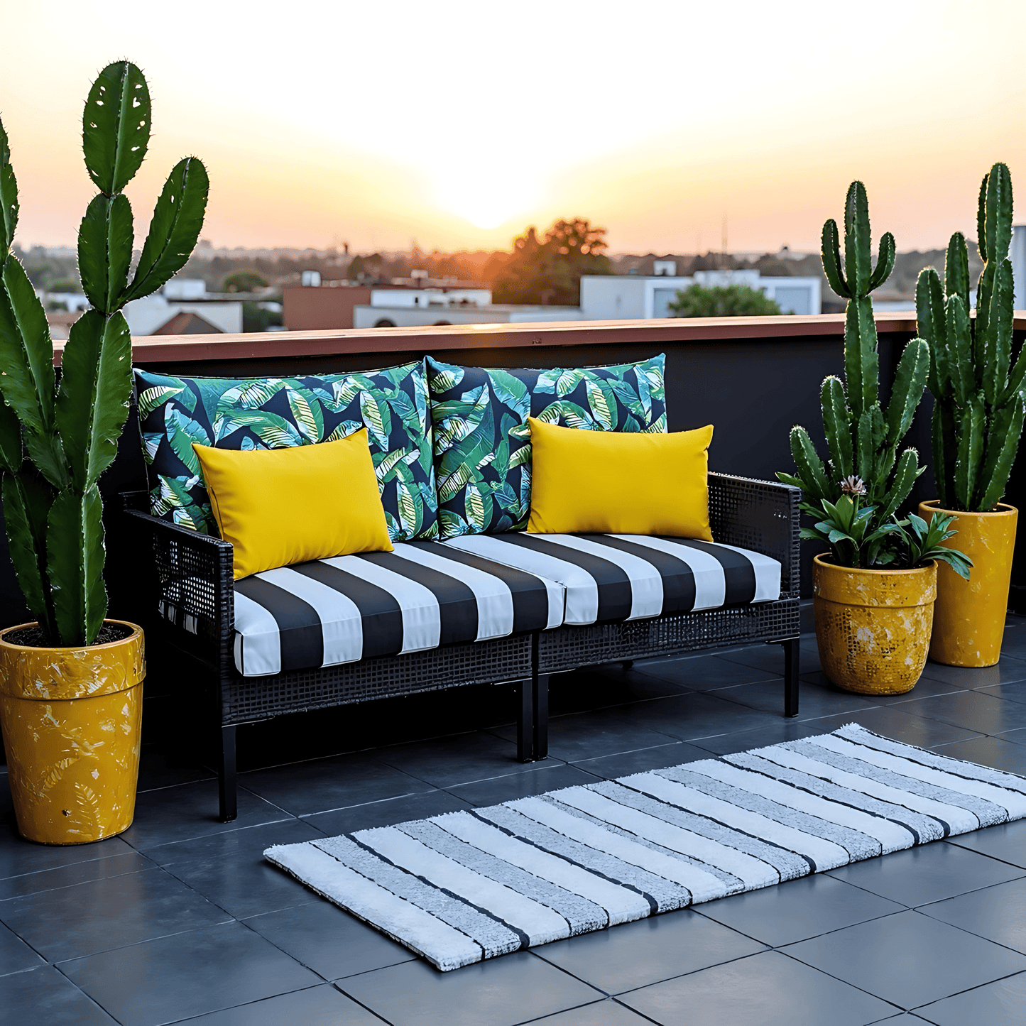 Green Banana Leaf Outdoor Pillow Covers – 2 Pack – Compatible with IKEA Duvholmen & Kuddarna