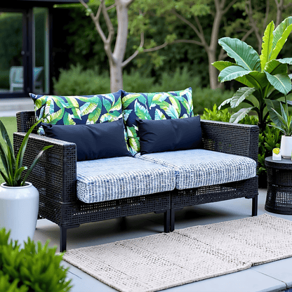 Green Banana Leaf Outdoor Pillow Covers – 2 Pack – Compatible with IKEA Duvholmen & Kuddarna
