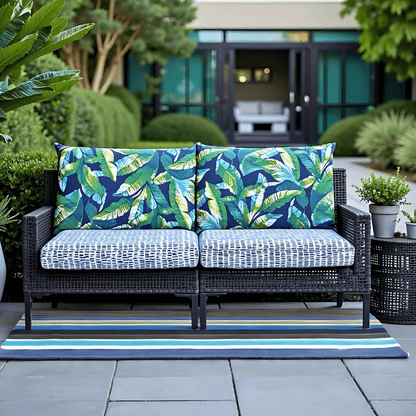 Green Banana Leaf Outdoor Pillow Covers – 2 Pack – Compatible with IKEA Duvholmen & Kuddarna