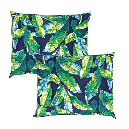 Green Banana Leaf Outdoor Slipcover Set – 4 Pack (2 Pillow Covers + 2 Seat Covers) – Compatible with Select IKEA Cushions