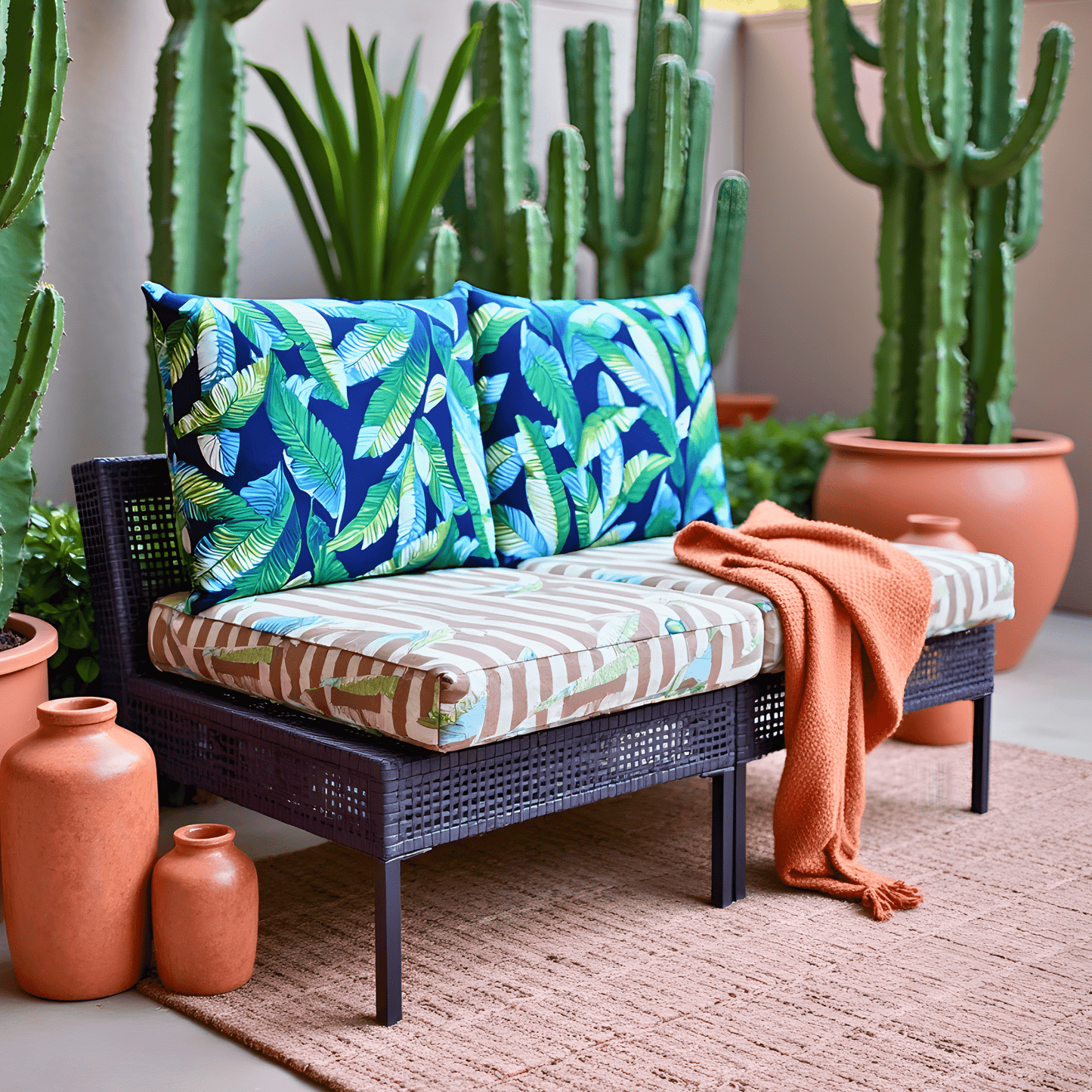 Green Banana Leaf Outdoor Pillow Covers – 2 Pack – Compatible with IKEA Duvholmen & Kuddarna