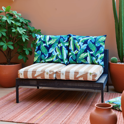 Green Banana Leaf Outdoor Pillow Covers – 2 Pack – Compatible with IKEA Duvholmen & Kuddarna