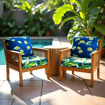 Green Banana Leaf Outdoor Seat Cushion Covers – 2 Pack – Compatible with IKEA Duvholmen