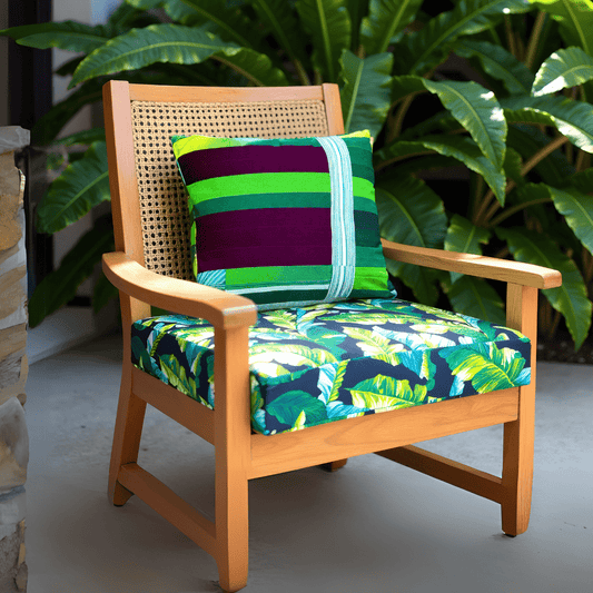 Green Banana Leaf Outdoor Seat Cushion Covers – 2 Pack – Compatible with IKEA Duvholmen
