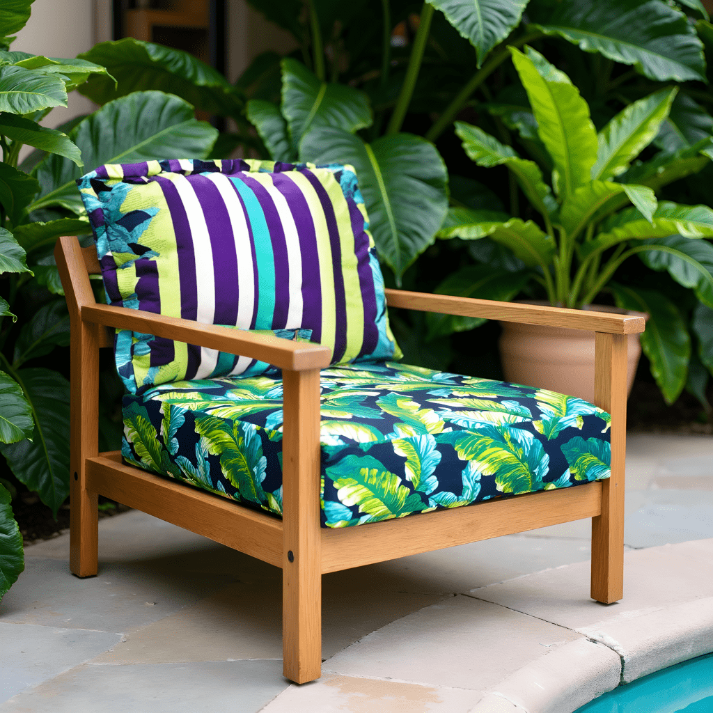 Green Banana Leaf Outdoor Seat Cushion Covers – 2 Pack – Compatible with IKEA Duvholmen