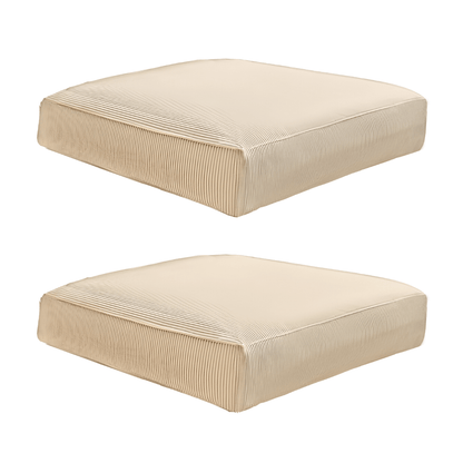 Beige Stripe Outdoor Seat Cushion Covers – 2 Pack – Compatible with IKEA Duvholmen