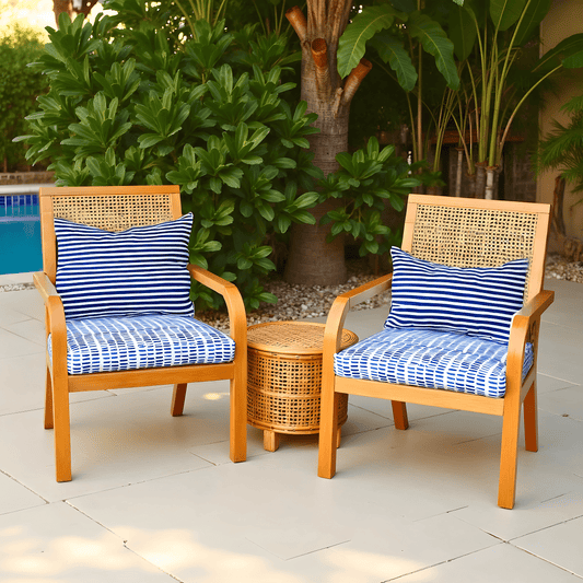 Blue Rain Outdoor Seat Cushion Covers – 2 Pack – Compatible with IKEA Duvholmen