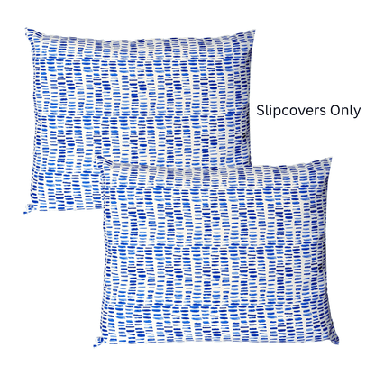 Blue Rain Outdoor Slipcover Set – 4 Pack (2 Duvholmen Pillow Covers + 2 Duvholmen Seat Covers)