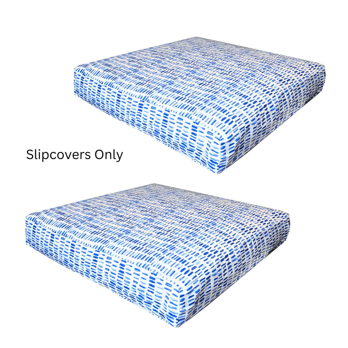 Blue Rain Outdoor Slipcover Set – 4 Pack (2 Duvholmen Pillow Covers + 2 Duvholmen Seat Covers)