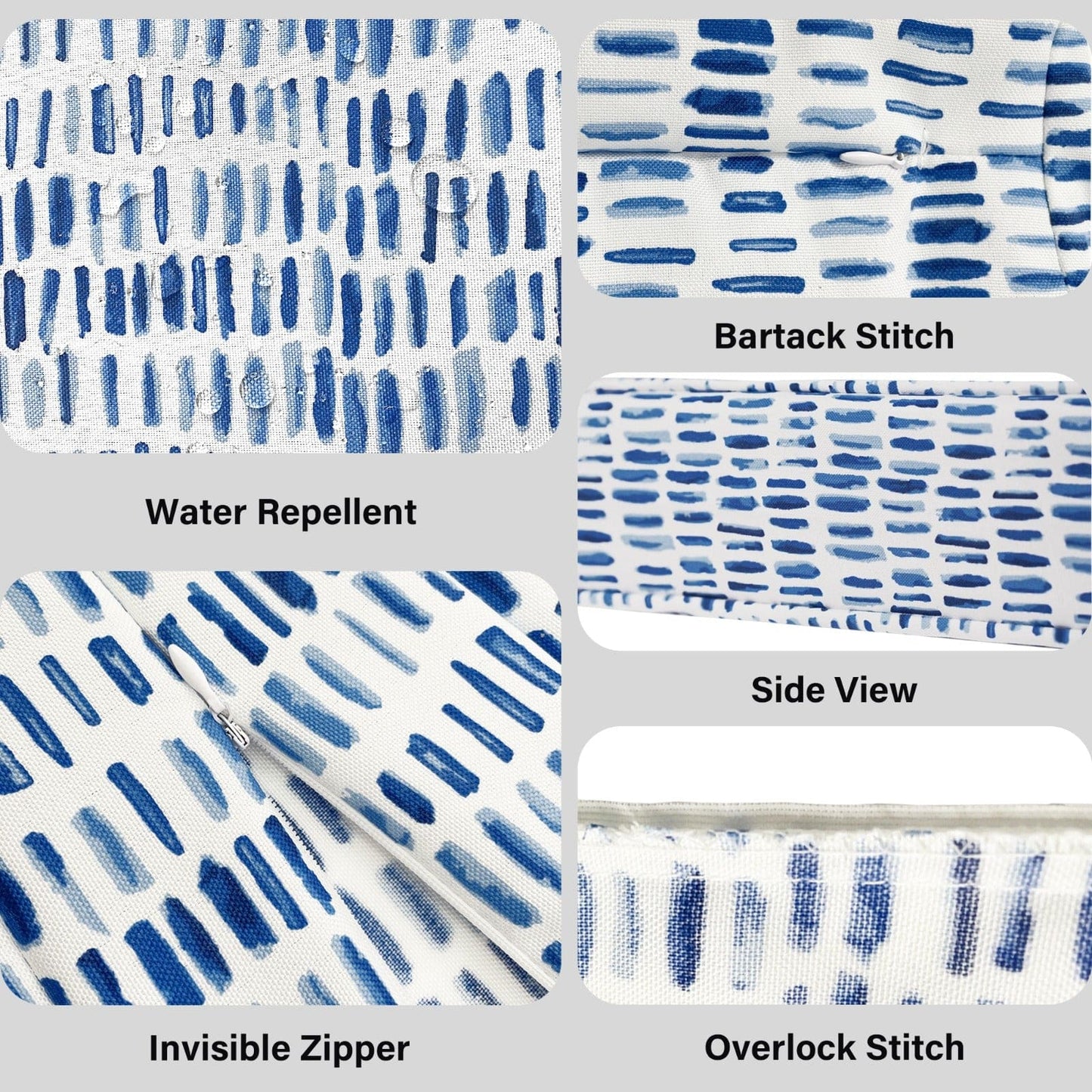 Blue Rain Outdoor Pillow Covers – 2 Pack – Compatible with IKEA Duvholmen & Kuddarna