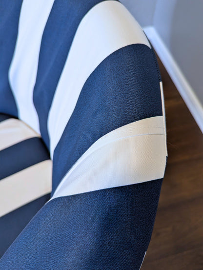 Navy Blue and White Stripe Slipcover – Compatible with IKEA Skruvsta Chair