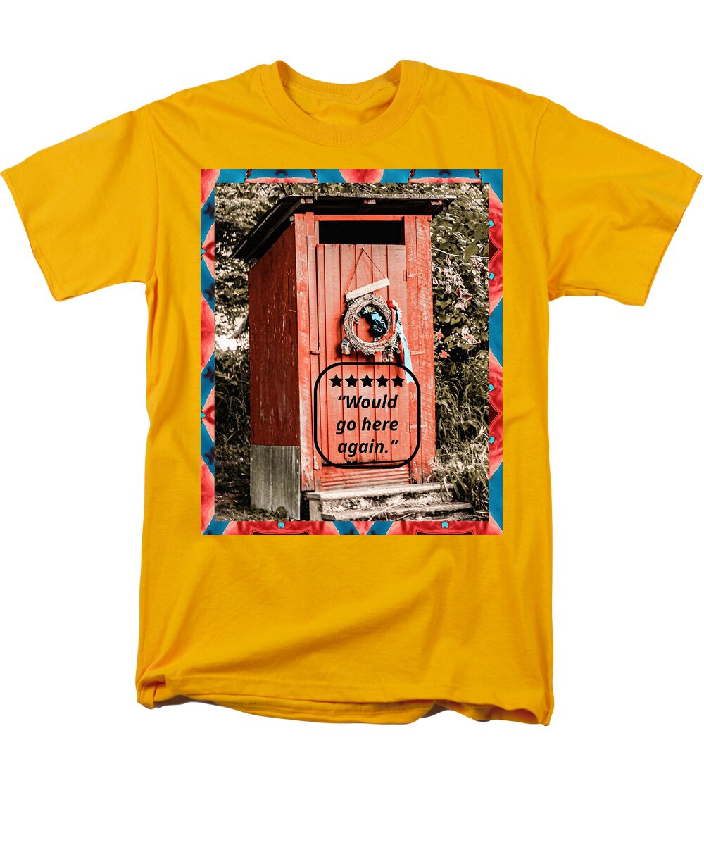 5-star Rated Rustic Outhouse with Review - Men's T-Shirt