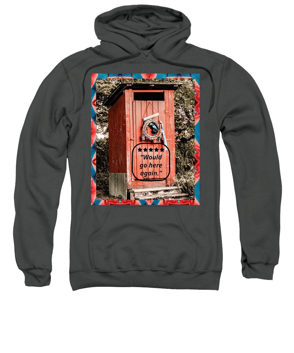 5 Star Rated Rustic Outhouse with Wreath - Sweatshirt