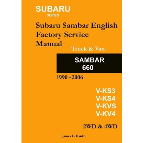 Subaru Sambar English Service Manual - Paperback
