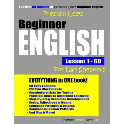 Preston Lee's Beginner English Lesson 1 - 60 For Lao Speakers - Paperback