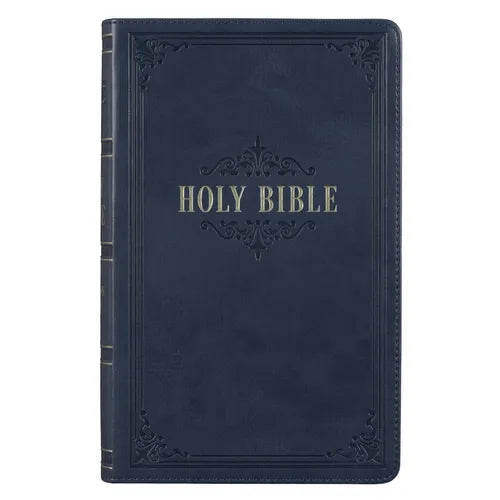 KJV Bible Giant Print Standard-Size (Faux Leather, Dark Blue) - Imitation Leather
