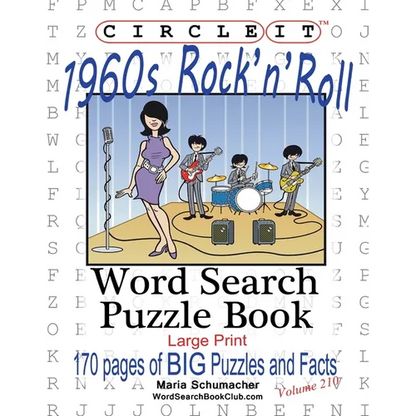 Circle It, 1960's Rock'n'Roll, Word Search, Puzzle Book - Paperback