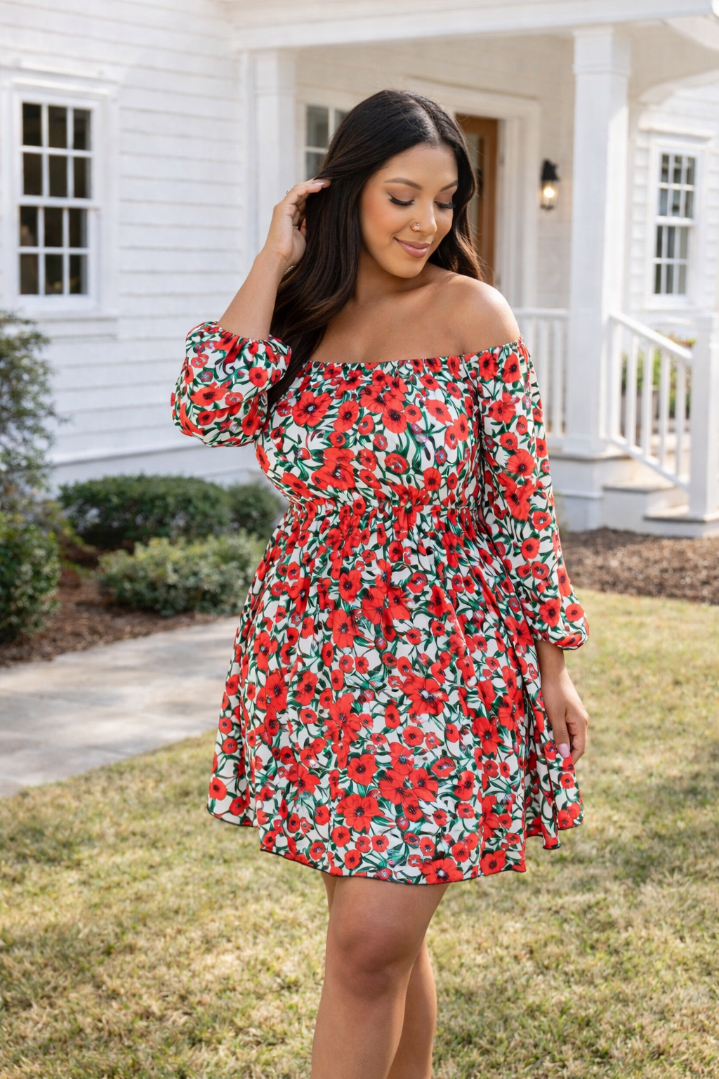 Sabrina Smocked Bell Sleeve Dress