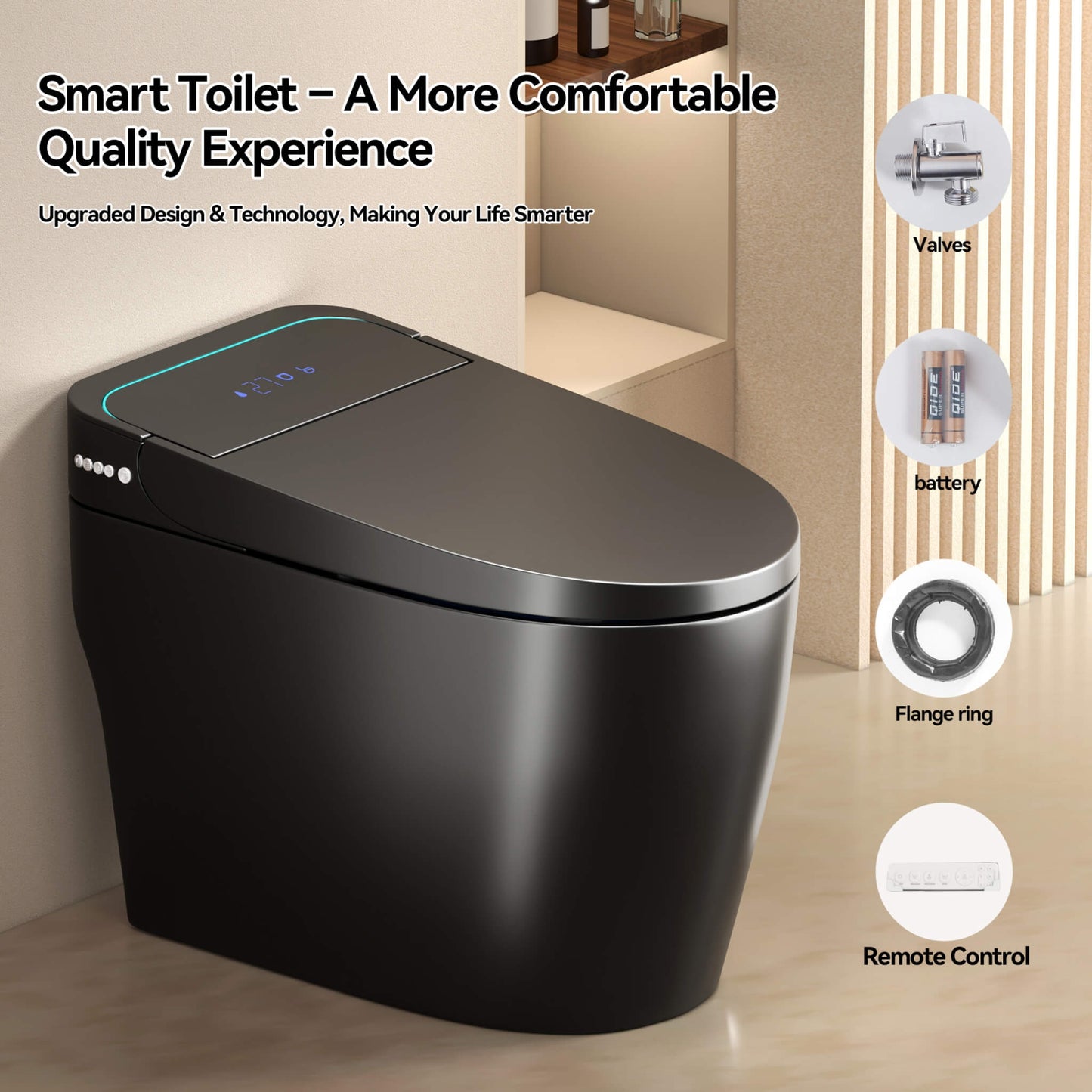 Nuvia Smart One-Piece Bidet Toilet With Auto Open/Close Seat And Dryer (SAK86135)