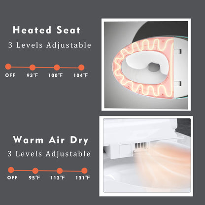 Nuvia Smart One-Piece Toilet With Bidet, Foot Sensor, LED Display And Dryer (SAK80112)