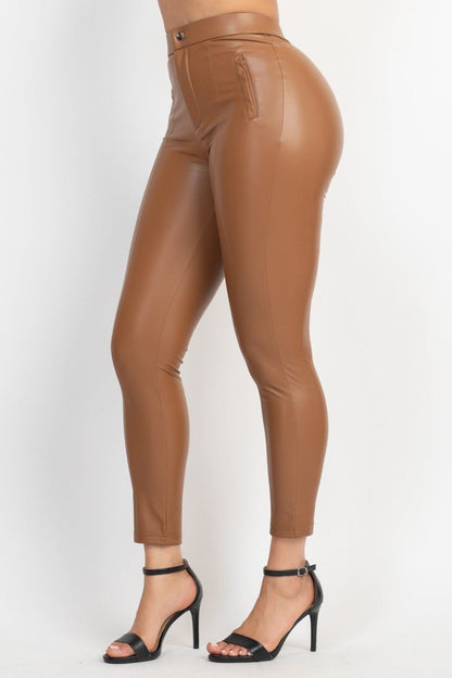 Snatched Faux Leather High-Waist Skinny Pants