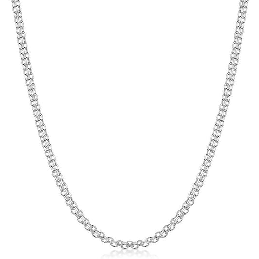 Sterling Silver 2.2mm Italian Bismark Chain Necklace