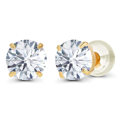 1.00 CTW AGI Certified Lab-Grown Diamond Stud Earrings in 14K Gold – E Color VS Clarity